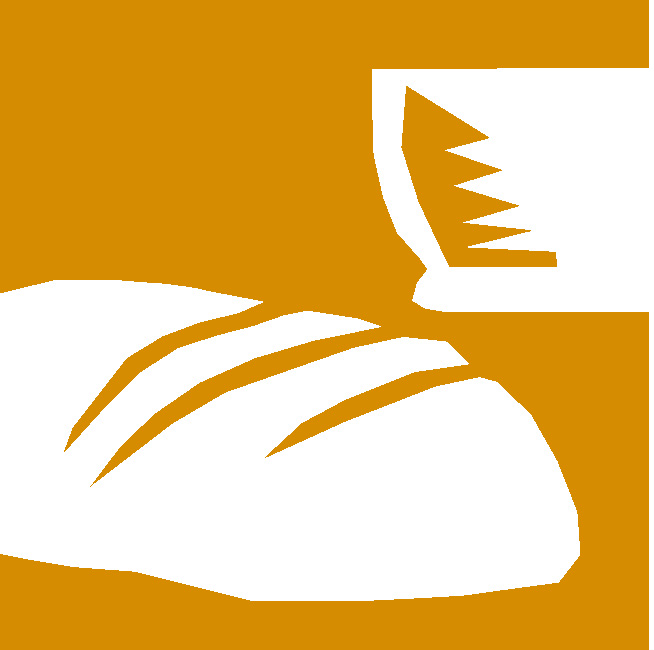 orange graphic of bread and cup